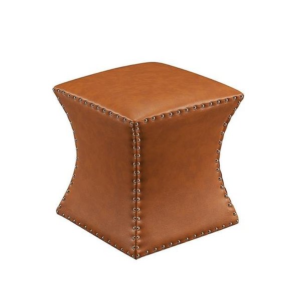 Kb KB 3216-BR 17 x 15 x 15 in. Faux Leather Square Ottoman - Brown 3216-BR
